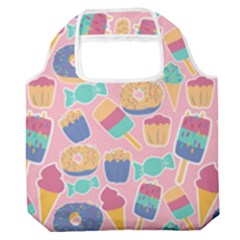Ice Cream Donut Sweets Candie Premium Foldable Grocery Recycle Bag