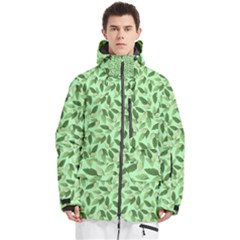 Leaves Pattern Texture Seamless Men s Multi Pockets Zip Ski And Snowboard Waterproof Breathable Jacket