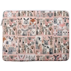 Mix Animals 17  Vertical Laptop Sleeve Case With Pocket