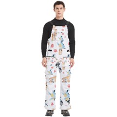 Bluey, Bluey Merch, Bluey Pattern, Bluey Bluey, Bingo, Bluey Design, Bluey Dog Men s Side Zip Front Pouch Ski And Snowboard Bib Pants	