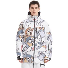 Bluey, Bluey Merch, Bluey Pattern, Bluey Bluey, Bingo, Bluey Design, Bluey Dog Men s Multi Pockets Zip Ski And Snowboard Waterproof Breathable Jacket