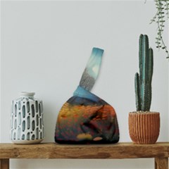 Wildflowers Field Outdoors Clouds Trees Cover Art Storm Mysterious Dream Landscape Japanese Wrist Knot Bag
