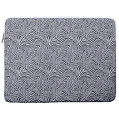 Dark Grey Snake 17  Vertical Laptop Sleeve Case With Pocket