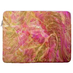 Acid Green Blend 17  Vertical Laptop Sleeve Case With Pocket