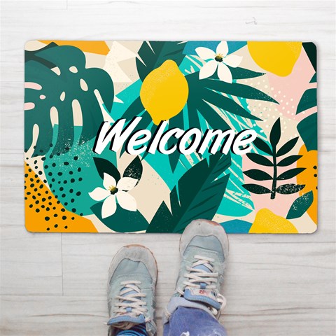 Floral fruits plants Large Door Mat