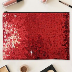 Sequin And Glitter Red Bling Cosmetic Bag (xxxl)