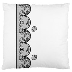 Lace White Dots White With Black Large Cushion Case (one Side)