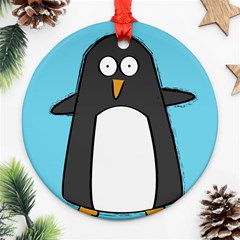 Hello Penguin Round Ornament