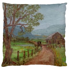  amish Buggy Going Home  By Ave Hurley Of Artrevu   Large Cushion Case (one Side)