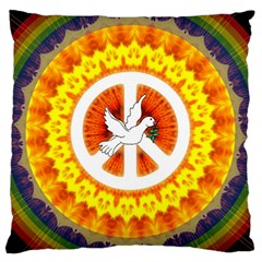 Psychedelic Peace Dove Mandala Large Cushion Case (single Sided) 