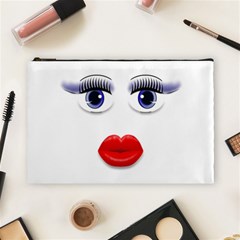Face With Blue Eyes Cosmetic Bag (large)