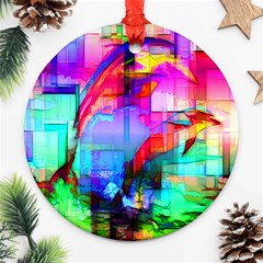 Tim Henderson Dolphins Round Ornament (two Sides)