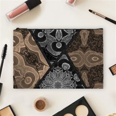 Crazy Beautiful Black Brown Abstract  Cosmetic Bag (large)