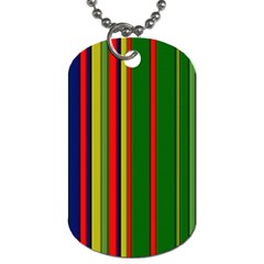 Hot Stripes Grenn Blue Dog Tag (one Side)