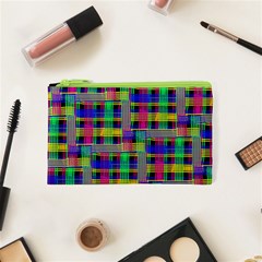 Doodle Pattern Freedom Black Cosmetic Bag (xs)