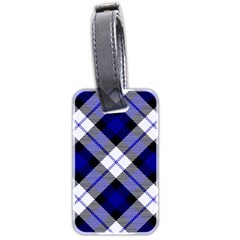 Smart Plaid Blue Luggage Tags (two Sides)