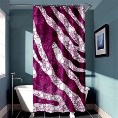 Purple Zebra Print Bling Pattern  Shower Curtain 36  X 72  (stall) 