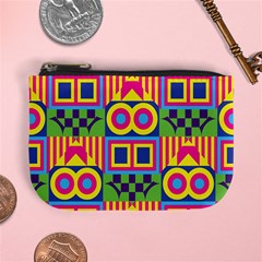 Colorful Shapes In Rhombus Pattern Mini Coin Purse