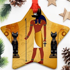 Anubis, Ancient Egyptian God Of The Dead Rituals  Ornament (star) 