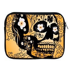 Sugar Skull In Black And Yellow Apple Ipad 2/3/4 Zipper Cases