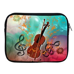 Violin With Violin Bow And Key Notes Apple Ipad 2/3/4 Zipper Cases