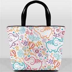 Cute Pastel Tones Elephant Pattern Bucket Bags