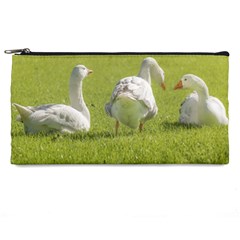 Group Of White Geese Resting On The Grass Pencil Cases