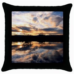 Sun Reflected On Lake Throw Pillow Cases (black)