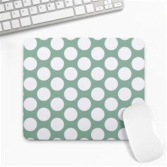 Jade Green Polkadot Large Mouse Pad (rectangle)