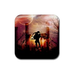 Dancing In The Night With Moon Nd Stars Rubber Coaster (square) 