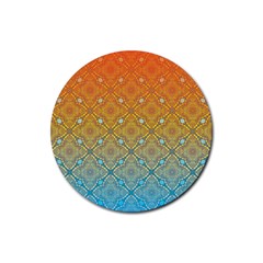 Ombre Fire And Water Pattern Rubber Coaster (round) 