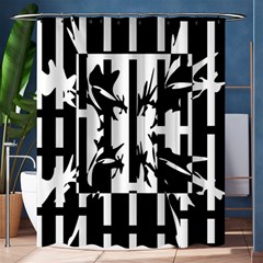 Black And White Abstraction Shower Curtain 60  X 72  (medium) 