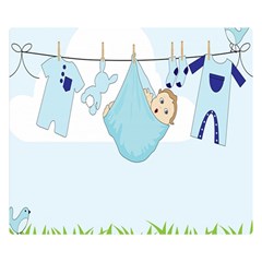 Baby Boy Clothes Line Double Sided Flano Blanket (small) 