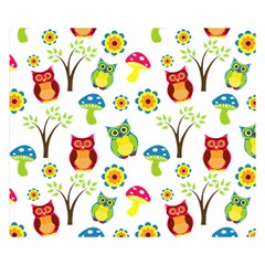 Cute Owl Wallpaper Pattern Double Sided Flano Blanket (small) 