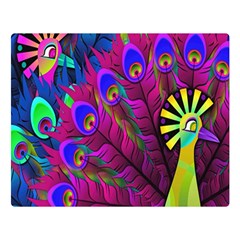 Peacock Abstract Digital Art Double Sided Flano Blanket (large) 