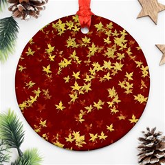 Background Design Leaves Pattern Ornament (round)