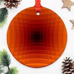 Orange Background Wallpaper Texture Lines Ornament (round)