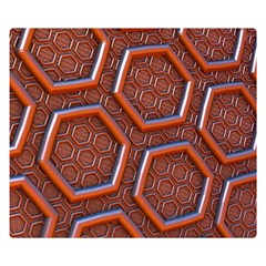 3d Abstract Patterns Hexagons Honeycomb Double Sided Flano Blanket (small) 