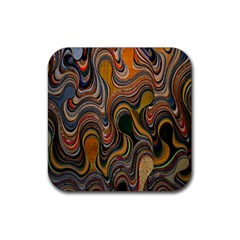 Swirl Colour Design Color Texture Rubber Coaster (square) 