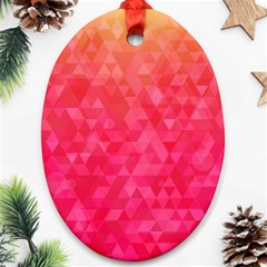 Abstract Red Octagon Polygonal Texture Ornament (oval)