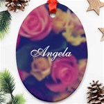 Vintage Monogram Flower Ornament (Oval) Front