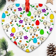 Easter Lamb Heart Ornament (two Sides)