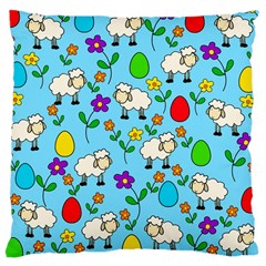 Easter Lamb Large Cushion Case (one Side)
