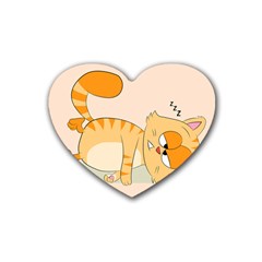 Even Cat Hates Monday Rubber Coaster (heart) 