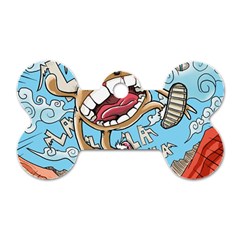 Illustration Characters Comics Draw Dog Tag Bone (one Side)