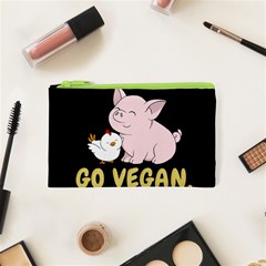 Go Vegan - Cute Pig And Chicken Cosmetic Bag (xs)