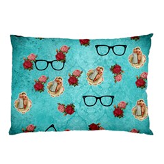 Vintage Glasses Blue Pillow Case (two Sides)