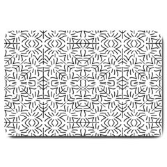 Black And White Ethnic Geometric Pattern Large Doormat 