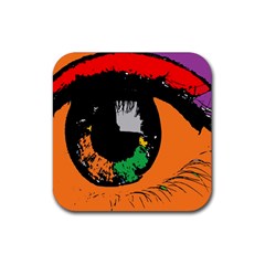 Eyes Makeup Human Drawing Color Rubber Coaster (square) 