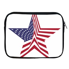 A Star With An American Flag Pattern Apple Ipad 2/3/4 Zipper Cases